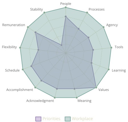 radar chart of a perfect job